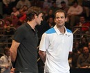 Pete Sampras prepares to take on Roger Federer