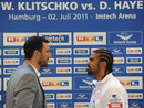 Wladimir Klitschko and David Haye face off