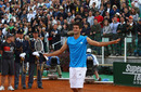 Novak Djokovic does an impression of Rafael Nadal