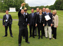 Thomas Levet holds up the Ryder Cup as France celebrate being awarded the 2018 event