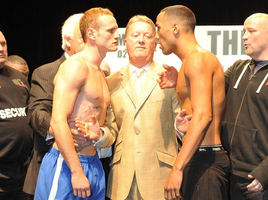 George Groves and James DeGale square up to each other