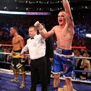 George Groves celebrates defeating James DeGale
