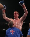 George Groves celebrates his decision win over James DeGale 