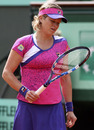 Kim Clijsters shows her frustration