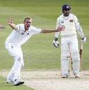 Stuart Broad appeals for a wicket