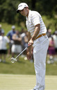 Sergio Garcia reacts after missing a putt