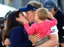 Luke Donald kisses wife Diane and holds baby daughter Elle 