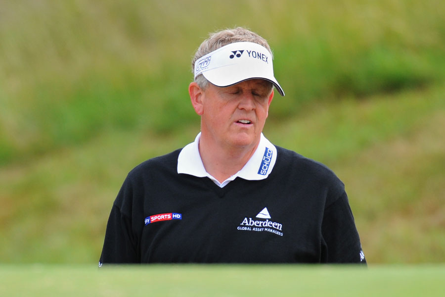 Colin Montgomerie shows his disappointment