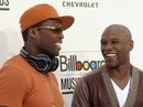 Floyd Mayweather Jnr shares a joke with 50 Cent