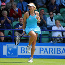 Elena Baltacha roars with delight after winning a point