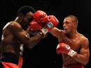 Kell Brook lands a glancing right hook on Lovemore N'dou