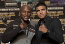 Floyd Mayweather Jnr. and Victor Ortiz face off