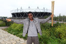 Tinchy Stryder poses with the official Olympic Relay Torch