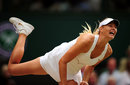 Maria Sharapova powers down a serve