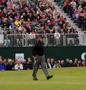 Tom Lewis on the 18th green 