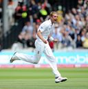 Stuart Broad celebrates one of his four wickets