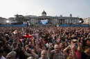 Fans gather in Trafalgar Square to mark one year to go until London 2012