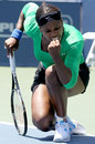 Serena Williams aims a fist pump