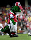 The Arsenal mascot awaits kick-off