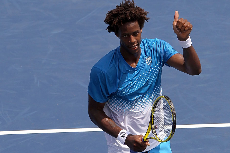 Gael Monfils gives the thumbs up