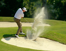 Steve Stricker escapes from a bunker