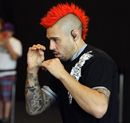Dan Hardy works out for the fans and media