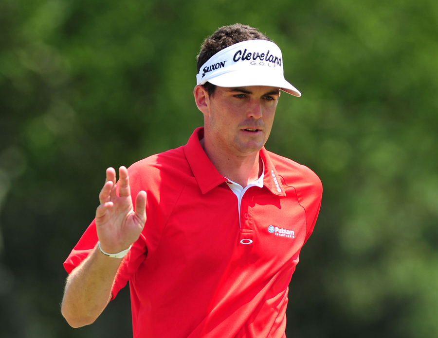 Keegan Bradley takes the applause of the crowd