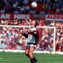 Michael Knighton juggles the ball on the pitch