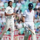 Ishant Sharma celebrates the wicket of Alastair Cook