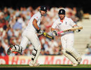 Kevin Pietersen and Ian Bell take a run during their 350-run stand
