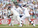 Sachin Tendulkar clips the ball past wicketkeeper Matt Prior