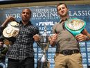 Andre Ward and Carl Froch pose with the Super Six cup