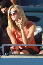 Andy Roddick's wife Brooklyn Decker watches the action