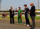 Bangladesh captain Shakib Al Hasan tosses the coin