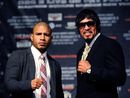 Miguel Cotto and Antonio Margarito pose for the media after a press conference