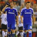 Frank Lampard and John Terry leave the pitch frustrated