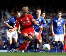Dirk Kuyt takes and subsequently misses a penalty kick