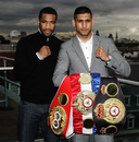 Lamont Peterson and Amir Khan face off
