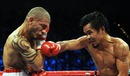 The winner Manny Pacquiao punches Miguel Cotto during their WBO welterweight title fight
