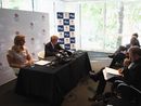 BOA chairman Colin Moynihan and Olympic rowing medallist Sarah Winckless speak to the media