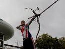 Alison Williamson takes part on the practice range during the London Archery Classic
