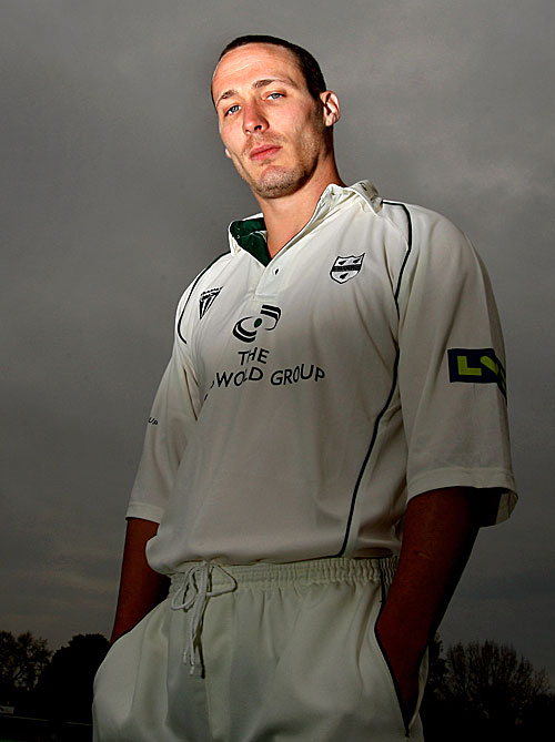Simon Jones poses during the Worcestershire photocall