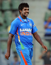 Varun Aaron had reason to smile as he picked up three wickets on debut