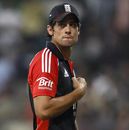 Alastair Cook reacts after India clinched victory