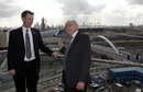 Jeremy Hunt and Dennis Hone check out progress at the Olympic Park