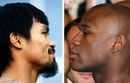 A mock-up of Floyd Mayweather Jnr and Manny Pacquiao face-to-face