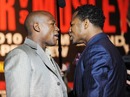 Floyd Mayweather and Shane Mosley face off