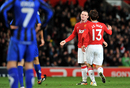 Rooney reluctantly celebrates his deflected finish