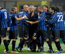 Walter Samuel celebrates his goal with Claudio Ranieri