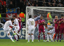 Cristiano Ronaldo scores a free kick